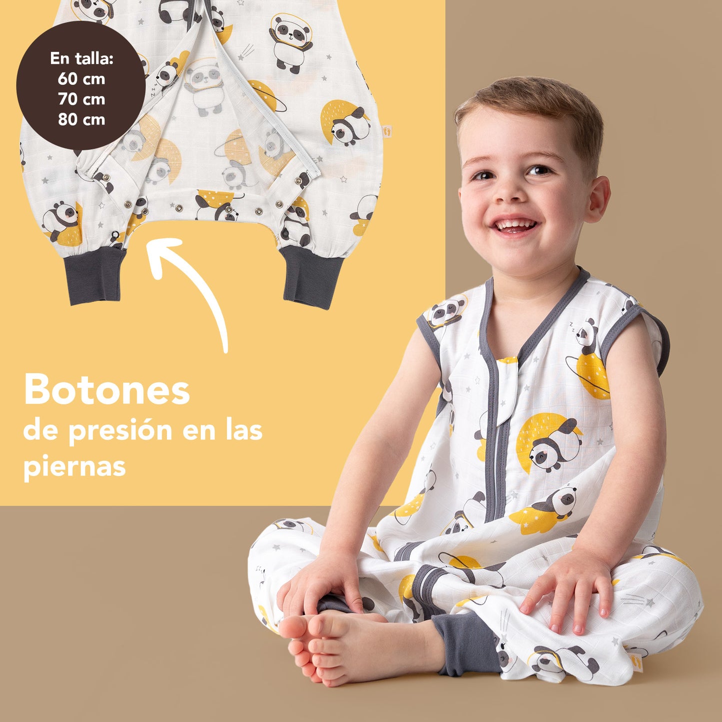 Saco de dormir con pies de muselina, 0.5 TOG