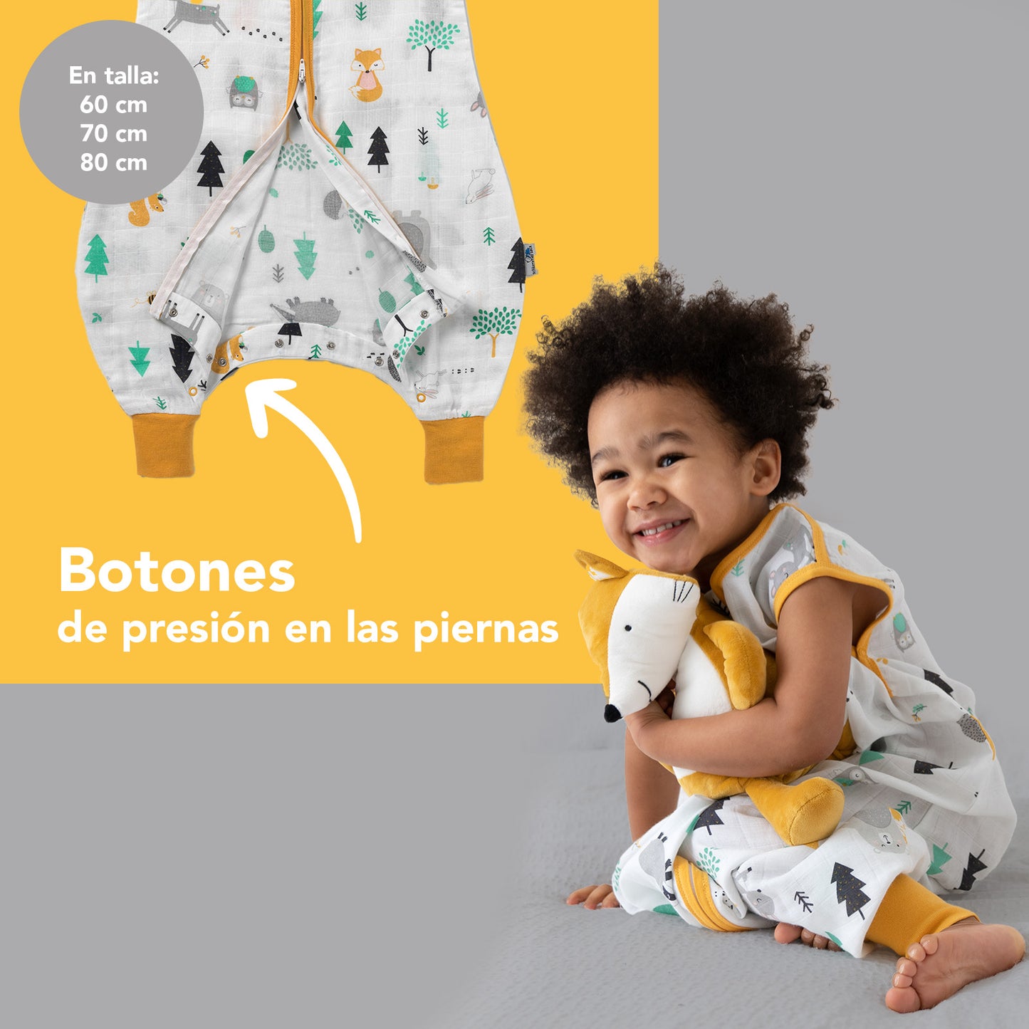 Saco de dormir con pies de muselina, 0.5 TOG