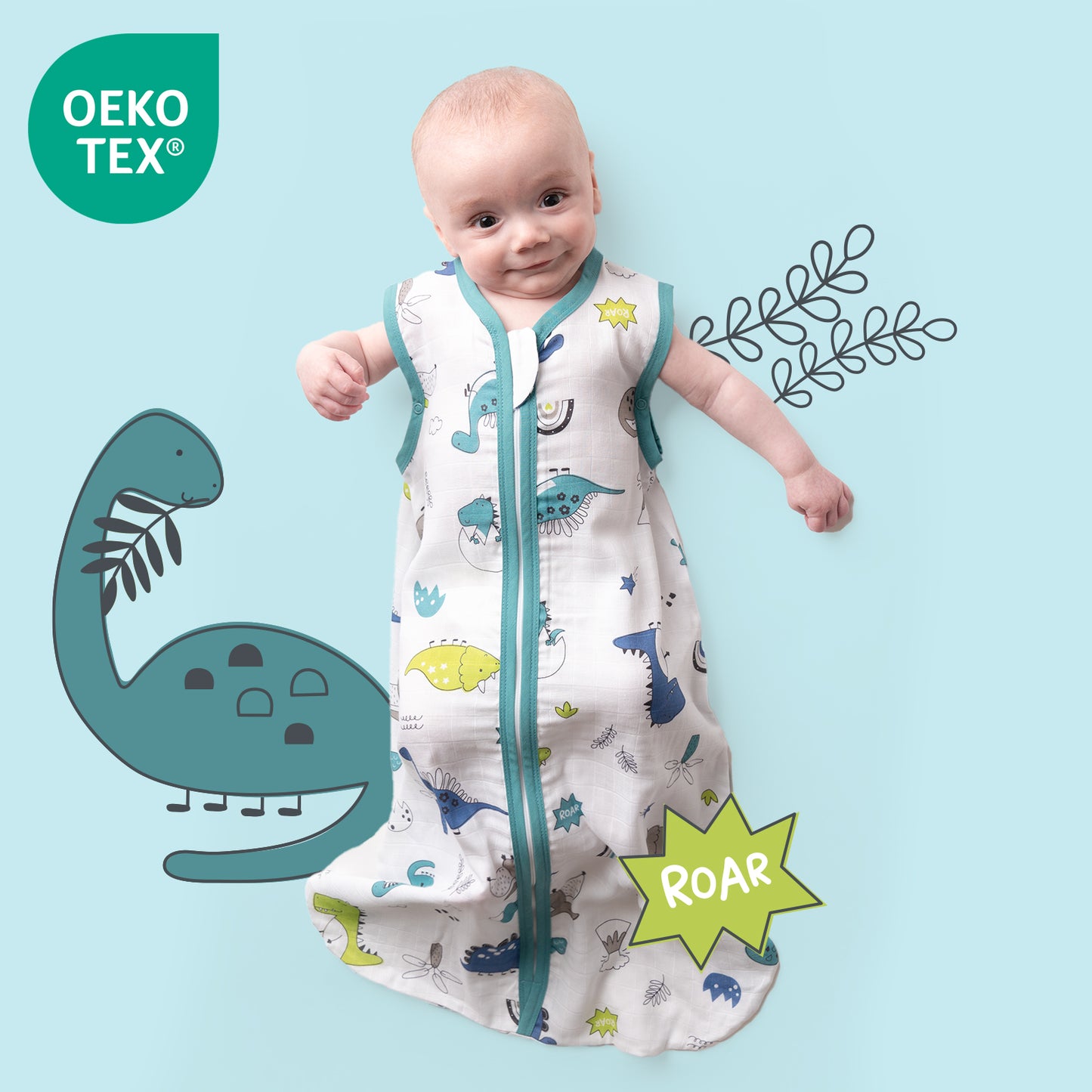 Saco de dormir para bebé de muselina, 0.5 TOG