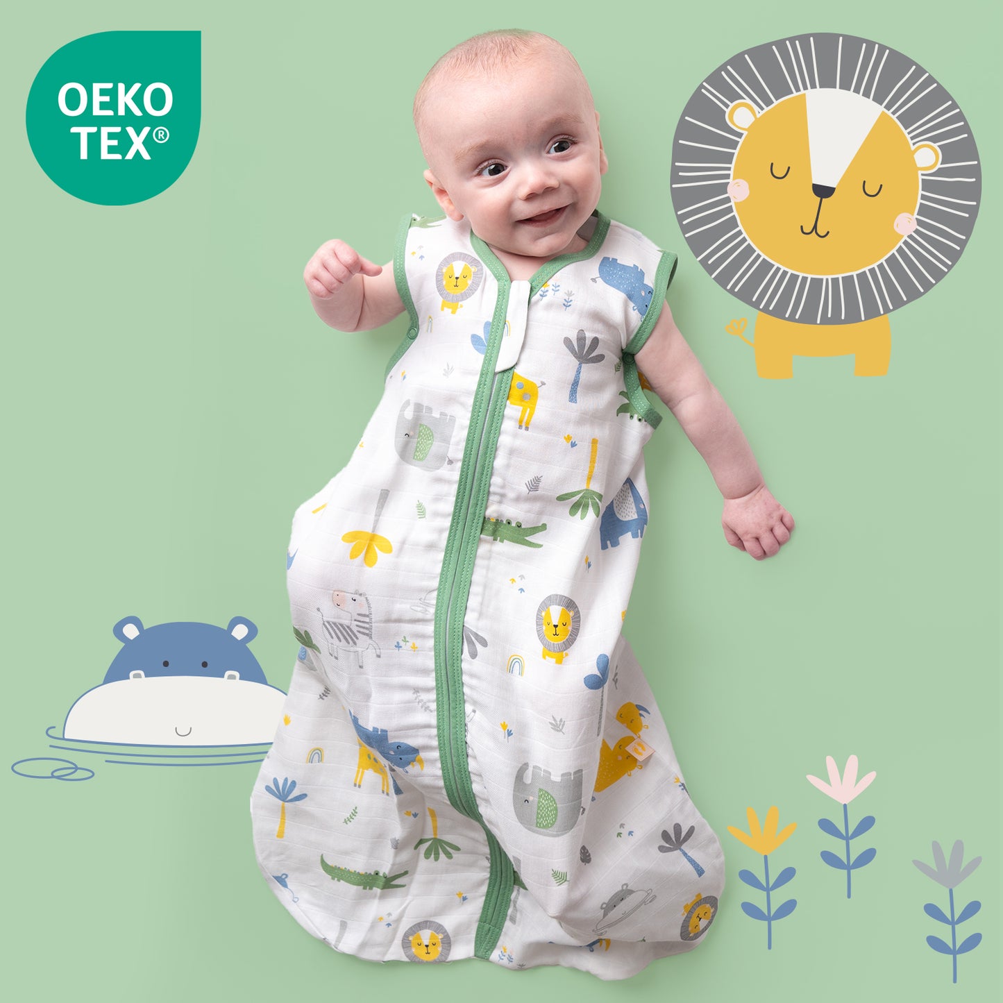 Saco de dormir para bebé de muselina, 0.5 TOG