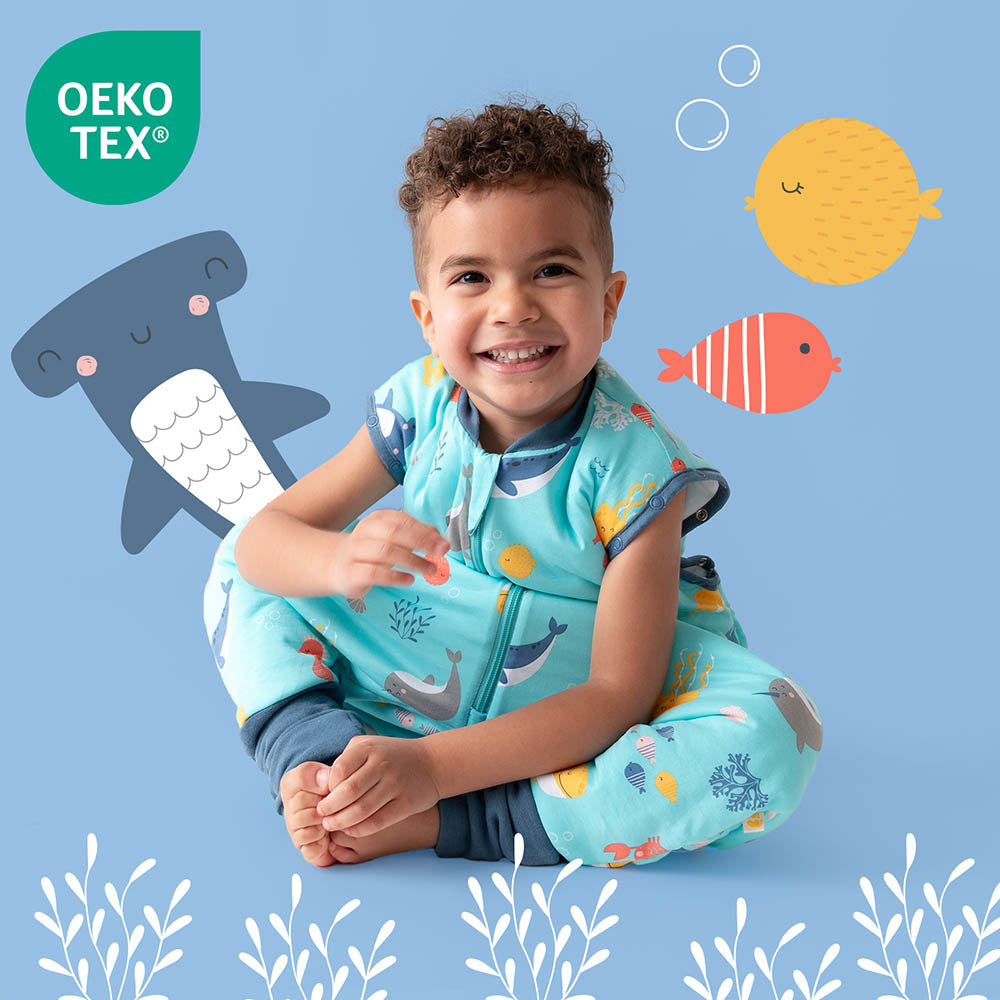 Saco de dormir con pies y suelas antideslizantes y mangas 1.0 TOG_Animales marinos_OEKOTEX_1182