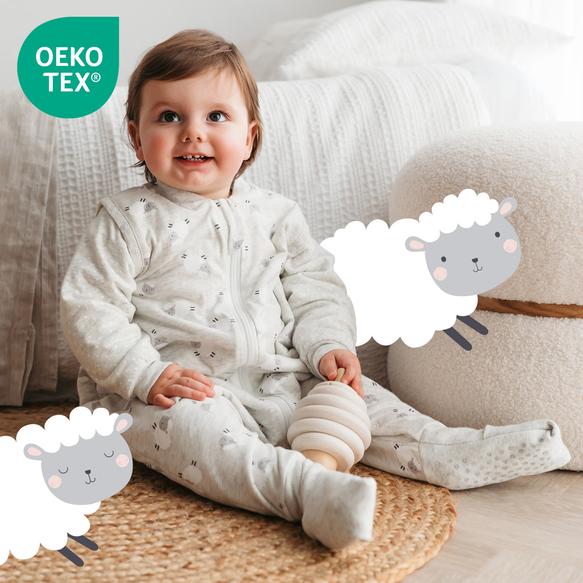 Saco de dormir con pies y suelas antideslizantes y mangas 1.0 TOG_Canguro_OEKOTEX_1182