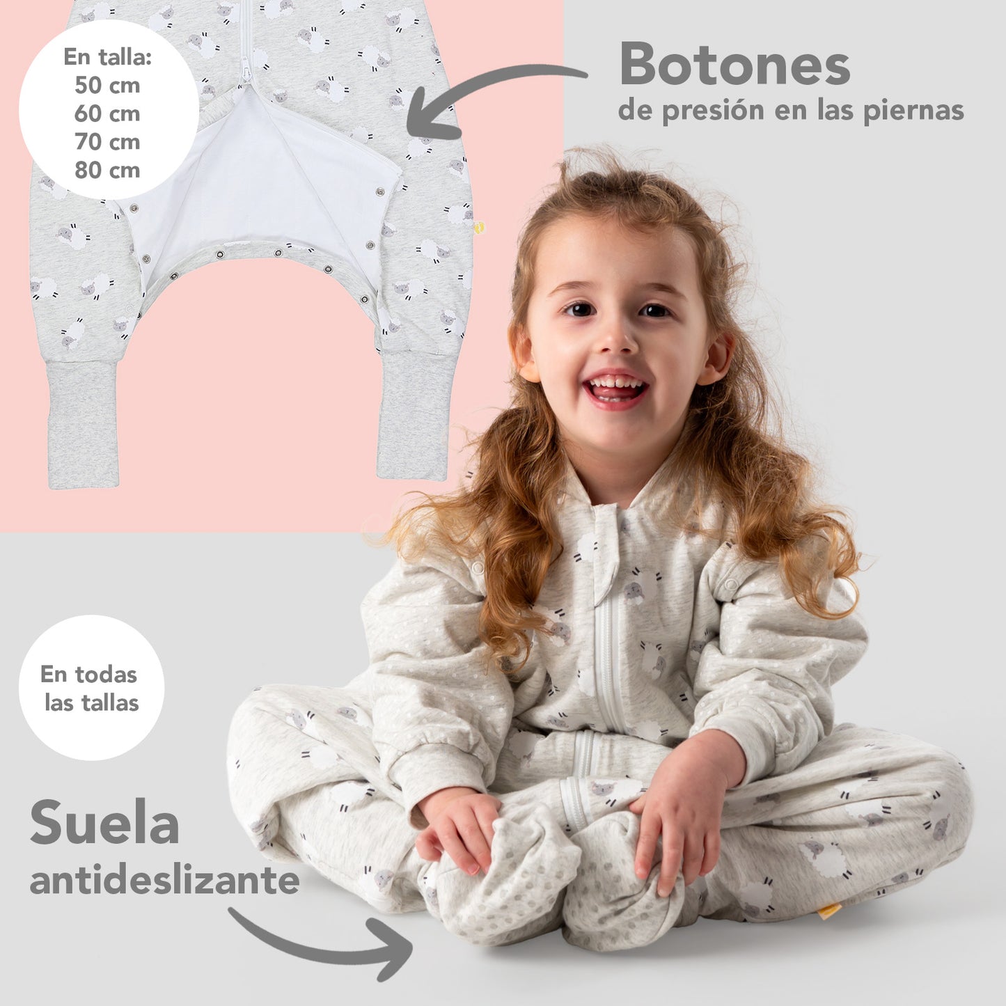 Saco de dormir con pies y suelas antideslizantes y mangas 1.0 TOG_zona del pie_1182