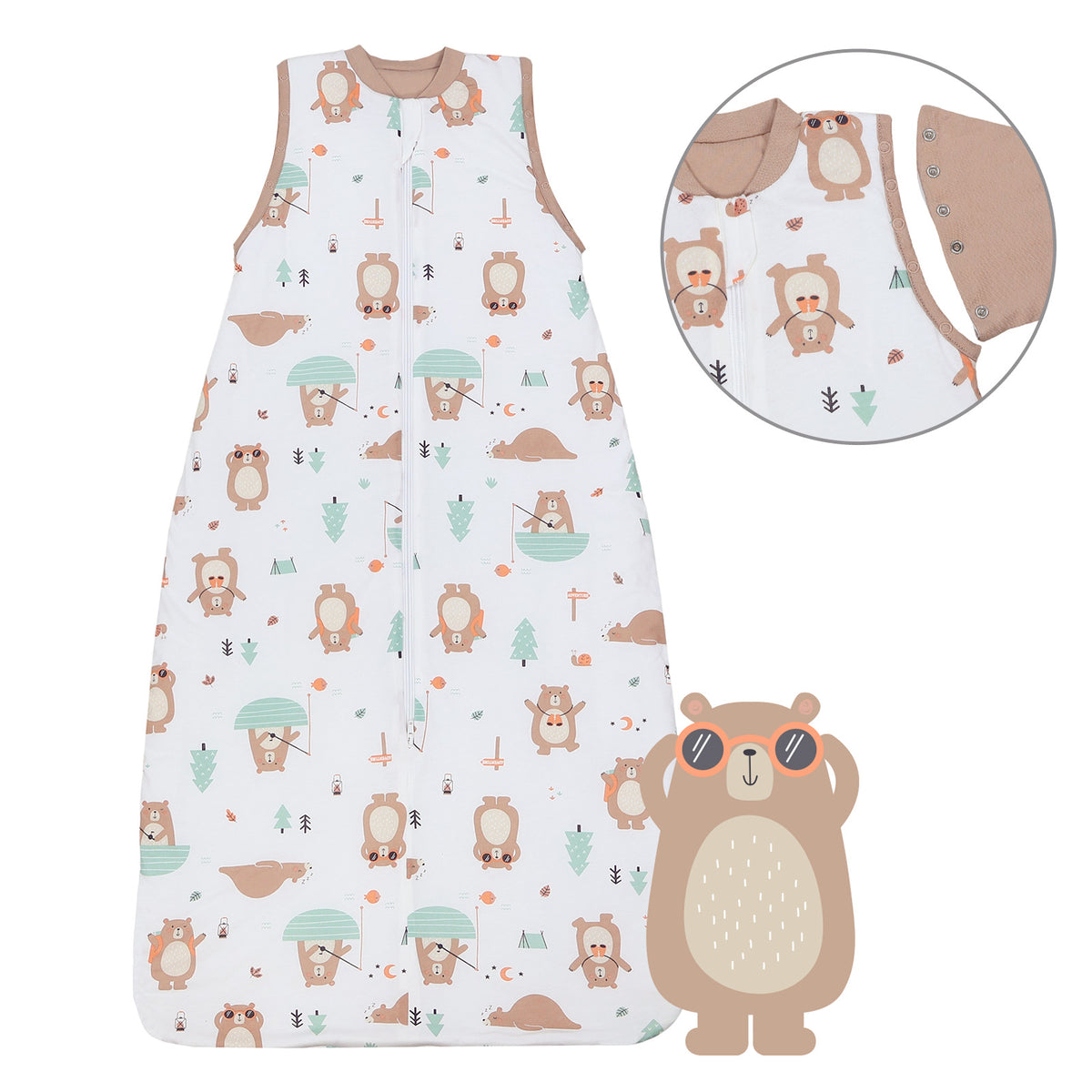 Saco de dormir para bebé 1.0 TOG_Oso Explorador_Delantero con sisa_1187