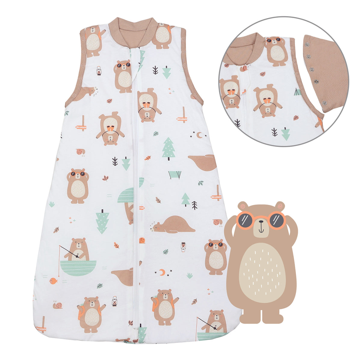 Saco de dormir para bebé 1.0 TOG_Oso Explorador_Delantero con sisa_1187