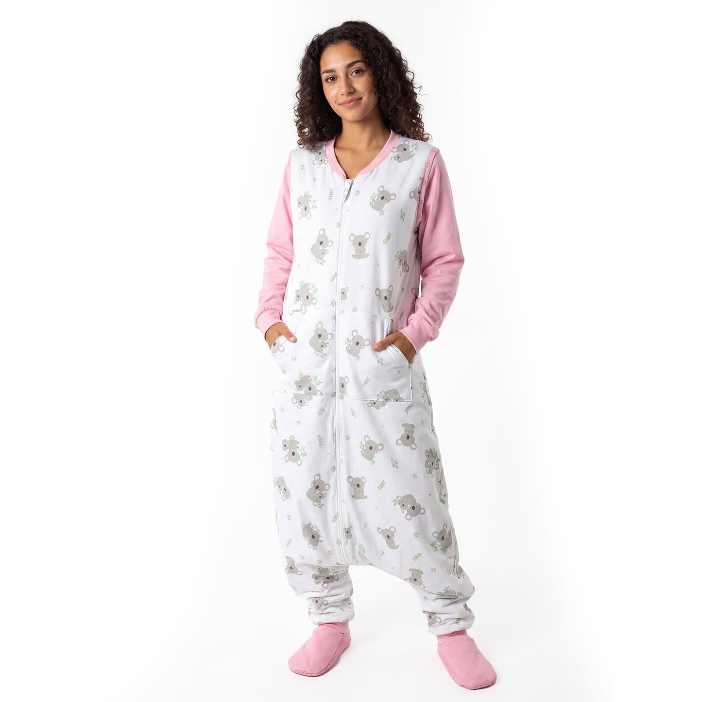 Saco de dormir con pies y suelas antideslizantes para adultos, 2.5 TOG Koala