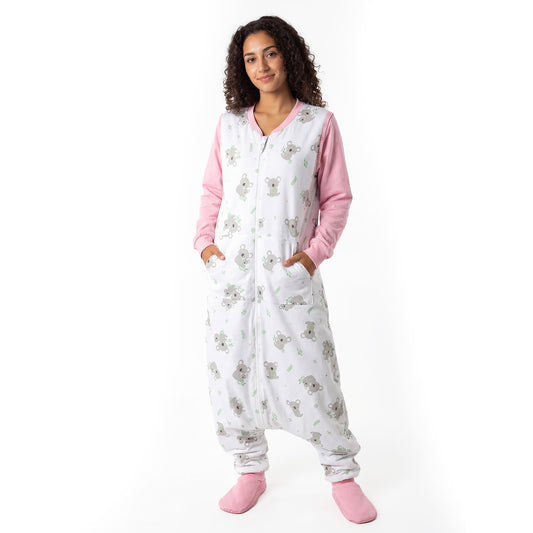 Saco de dormir con pies y suelas antideslizantes para adultos, 2.5 TOG Koala