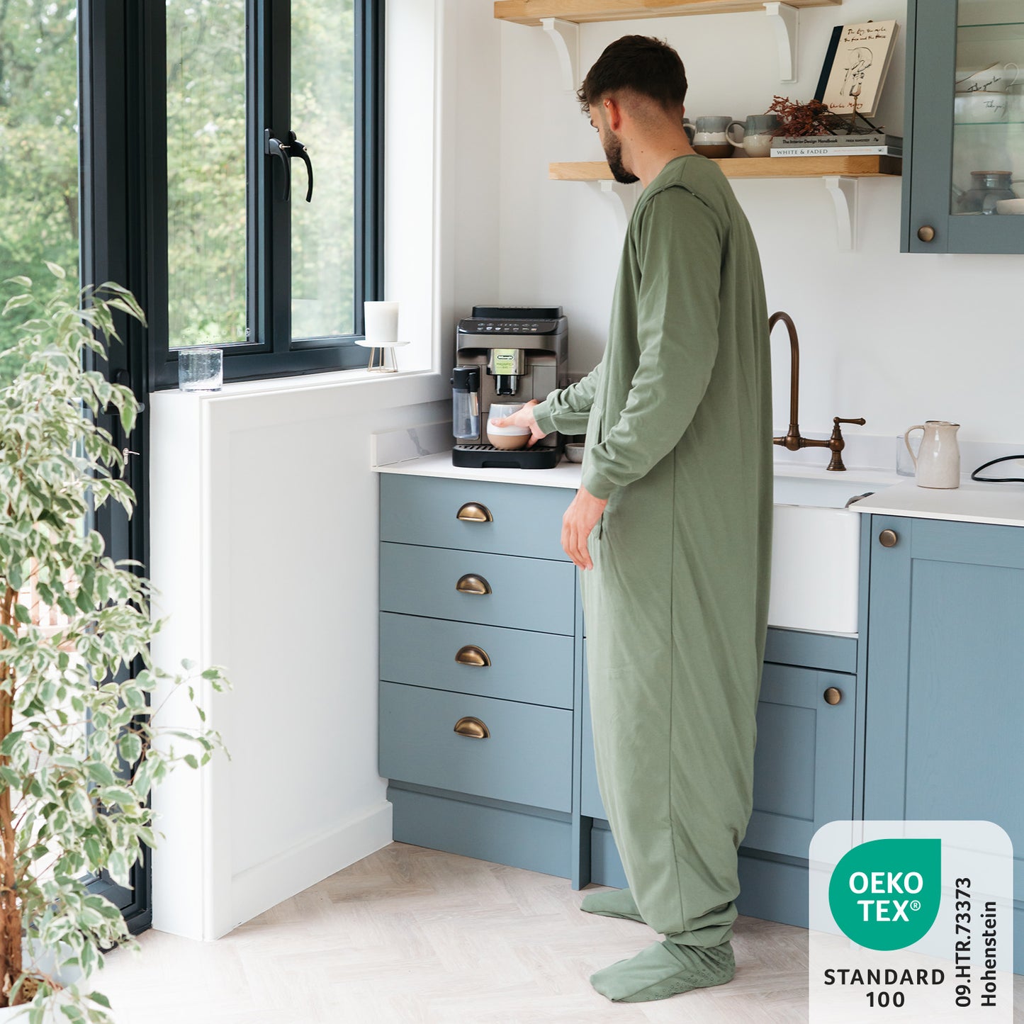 Saco de dormir con pies y suelas antideslizantes para adultos 2.5 TOG_Olive_1188_2