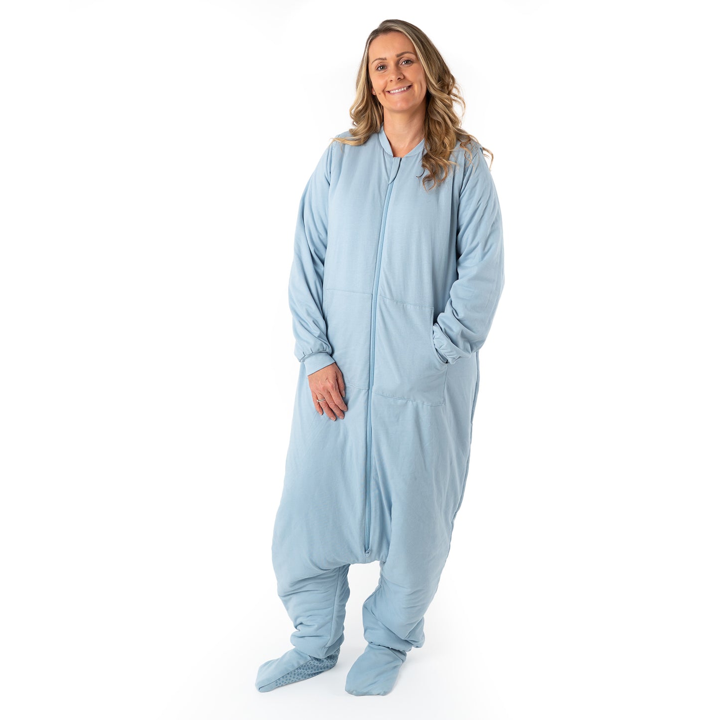 Saco de dormir con pies y suelas antideslizantes para adultos, 2.5 TOG