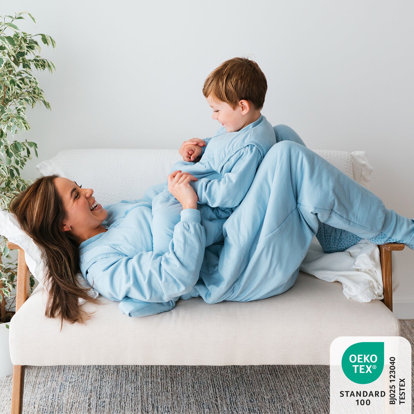 Saco de dormir con pies y suelas antideslizantes para adultos, 2.5 TOG