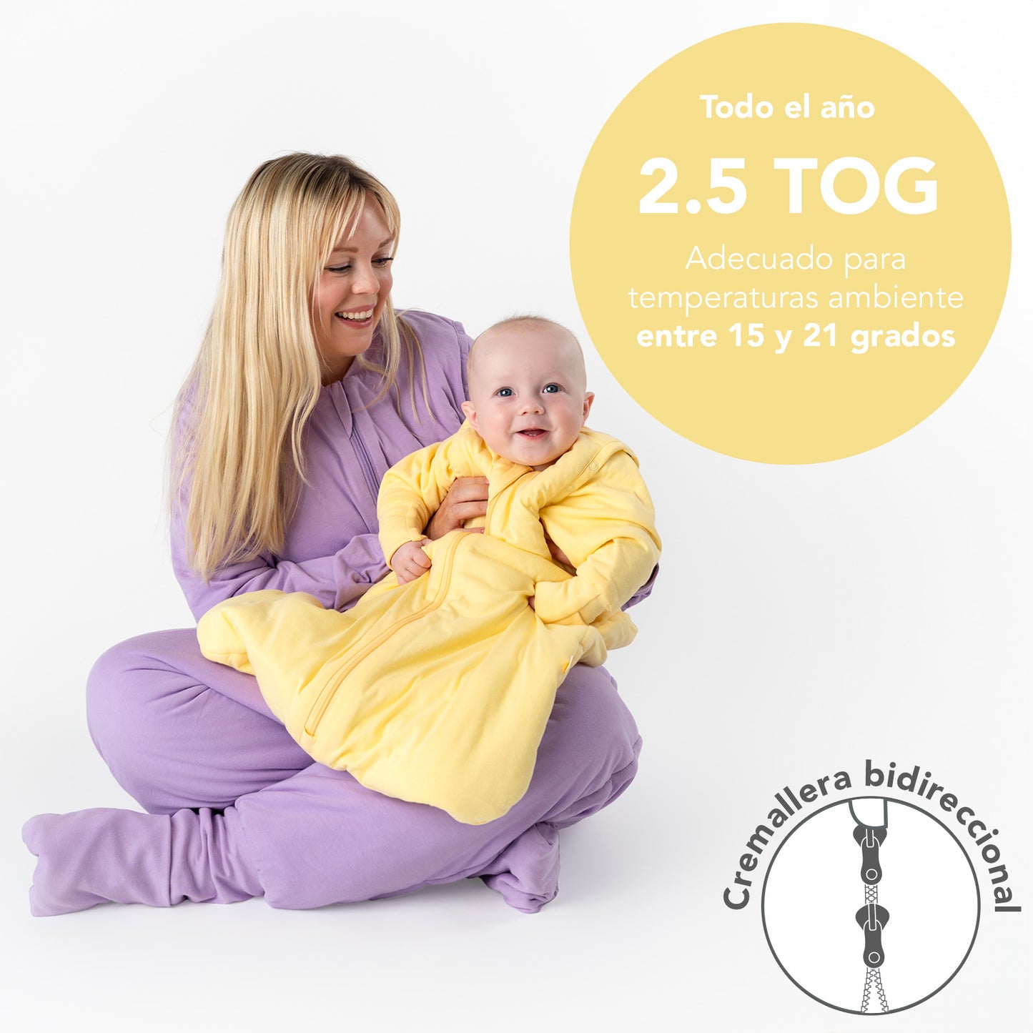 Saco de dormir con pies y suelas antideslizantes para adultos, 2.5 TOG