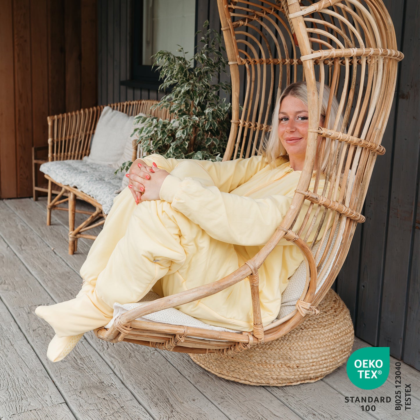 Saco de dormir con pies y suelas antideslizantes para adultos, 2.5 TOG