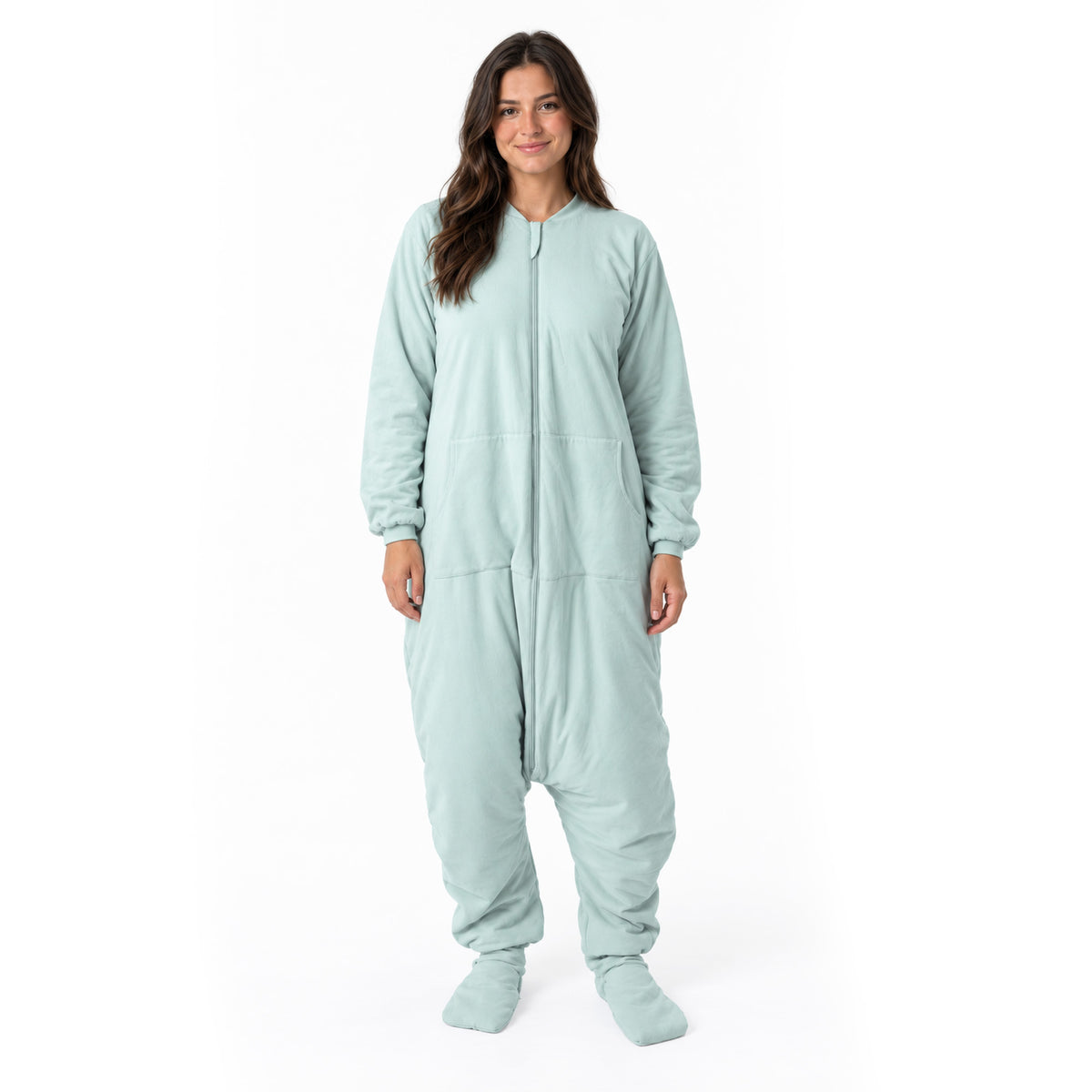 Saco de dormir con pies y suelas antideslizantes para adultos 2.5 TOG_Salvia_foto de ejemplo_1188