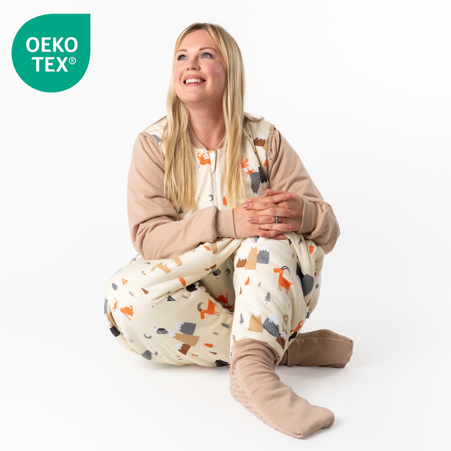Saco de dormir con pies y suelas antideslizantes para adultos, 3.5 TOG