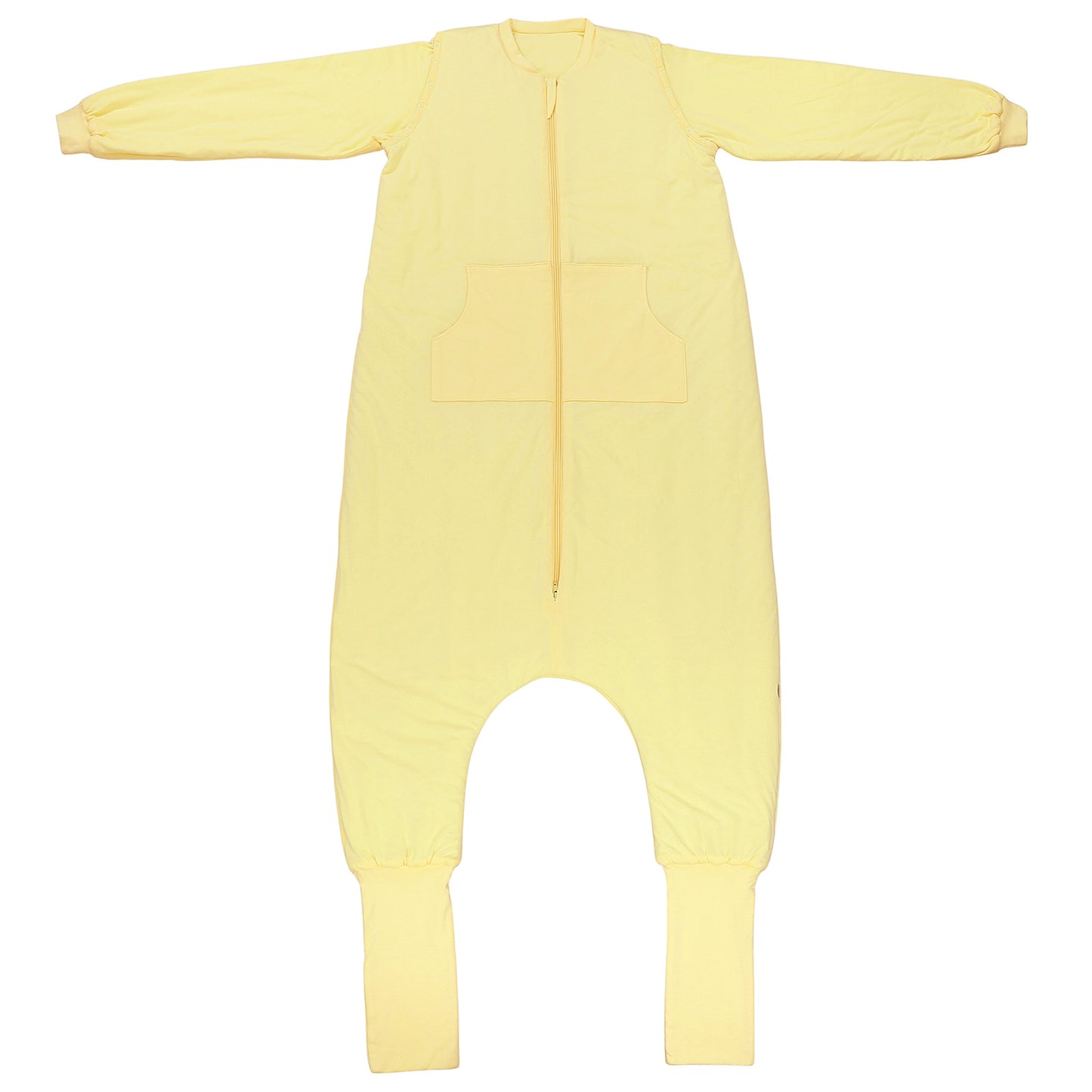 Saco de dormir con pies y suelas antideslizantes y mangas para adultos 1.0 TOG_Amarillo Claro_parte frontal_1190