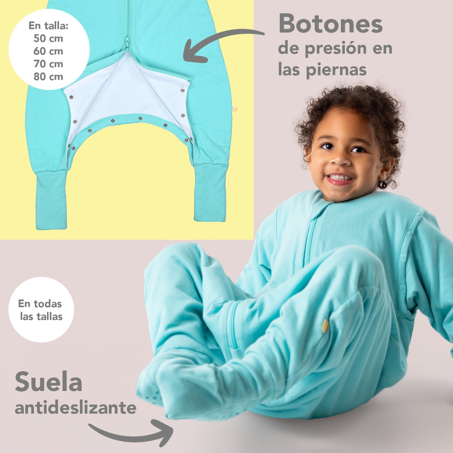 Saco de dormir con pies y suelas antideslizantes y mangas 1.0 TOG_Agua_zona del pie_1200