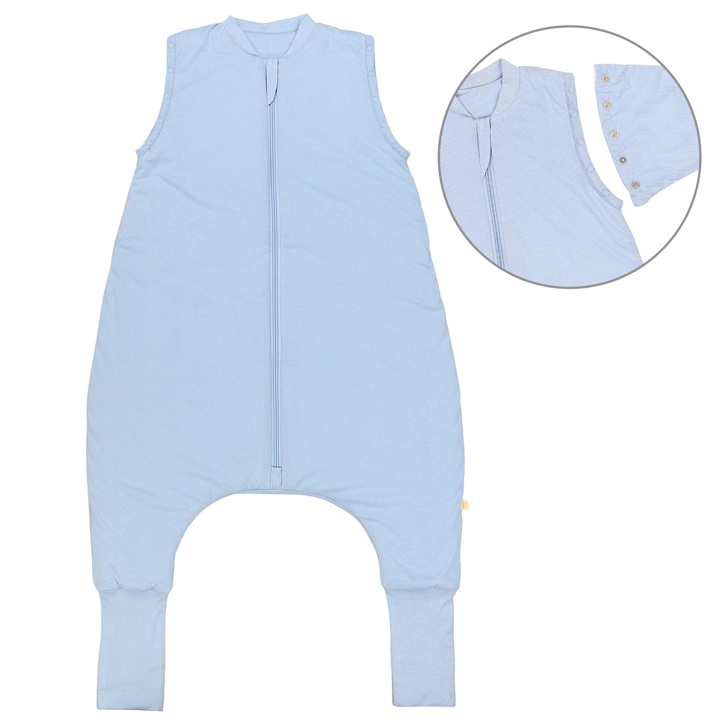 Saco de dormir con pies y suelas antideslizantes y mangas 1.0 TOG_Azul Hielo_Delantero con sisa_1200