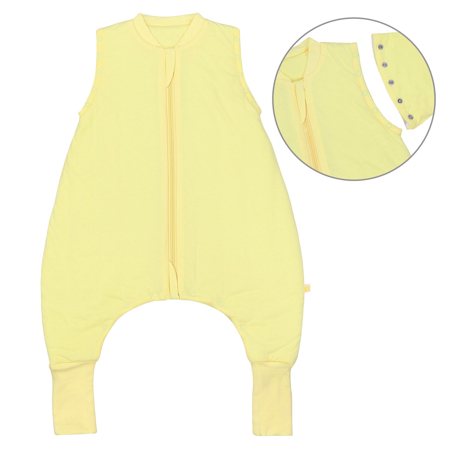 Saco de dormir con pies y suelas antideslizantes y mangas 1.0 TOG_Amarillo Claro_Delantero con sisa_1200