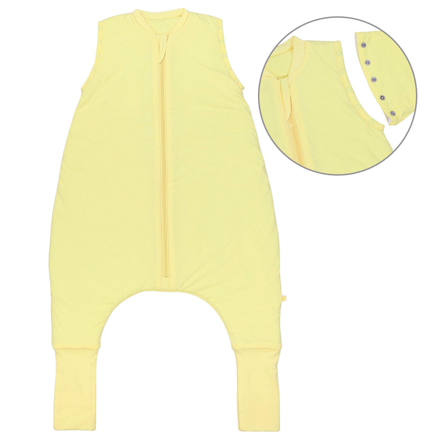 Saco de dormir con pies y suelas antideslizantes y mangas 1.0 TOG_Amarillo Claro_Delantero con sisa_1200