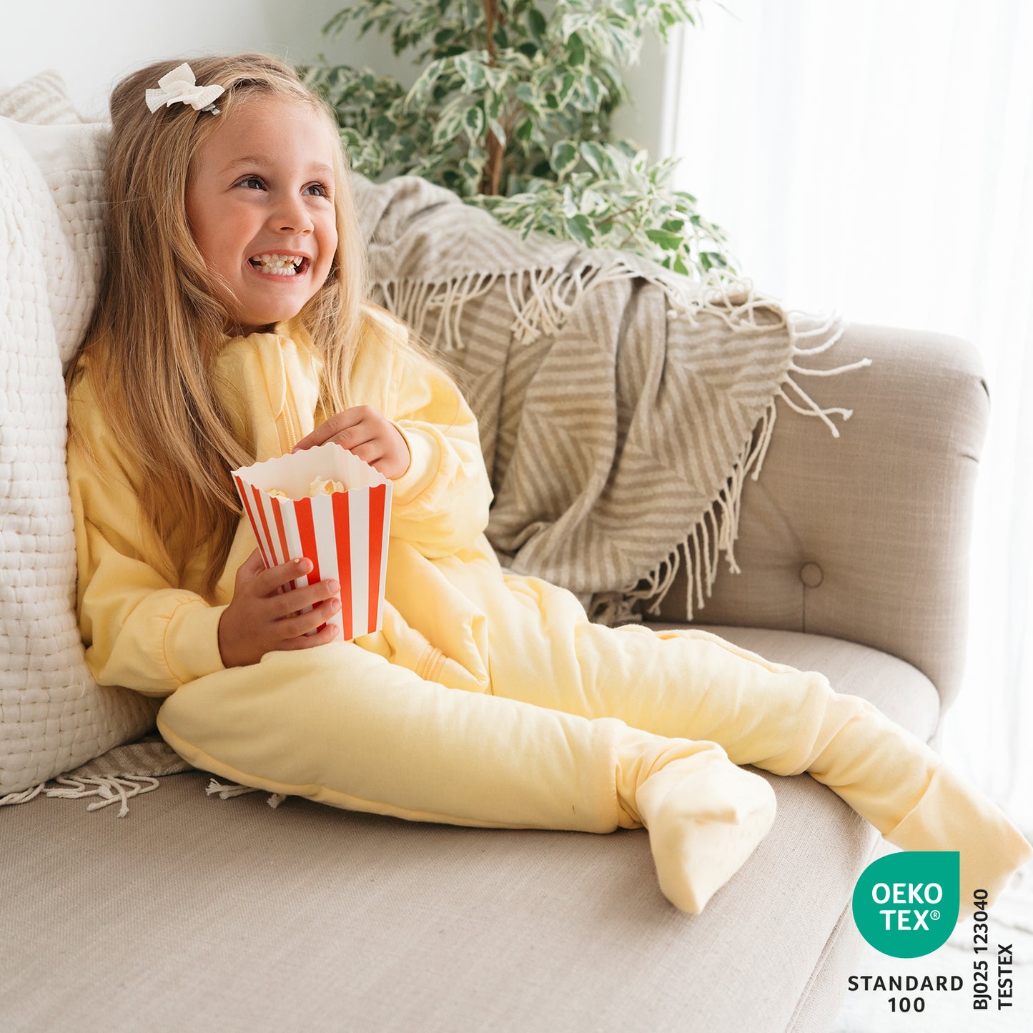 Saco de dormir con pies y suelas antideslizantes y mangas, 1.0 TOG