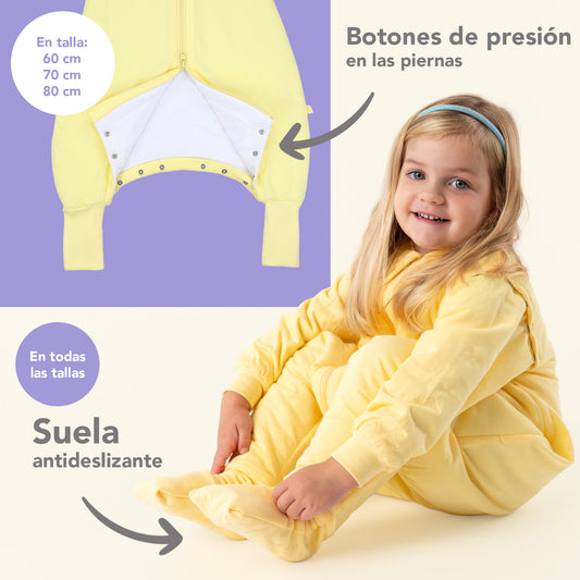 Saco de dormir con pies y suelas antideslizantes y mangas, 1.0 TOG