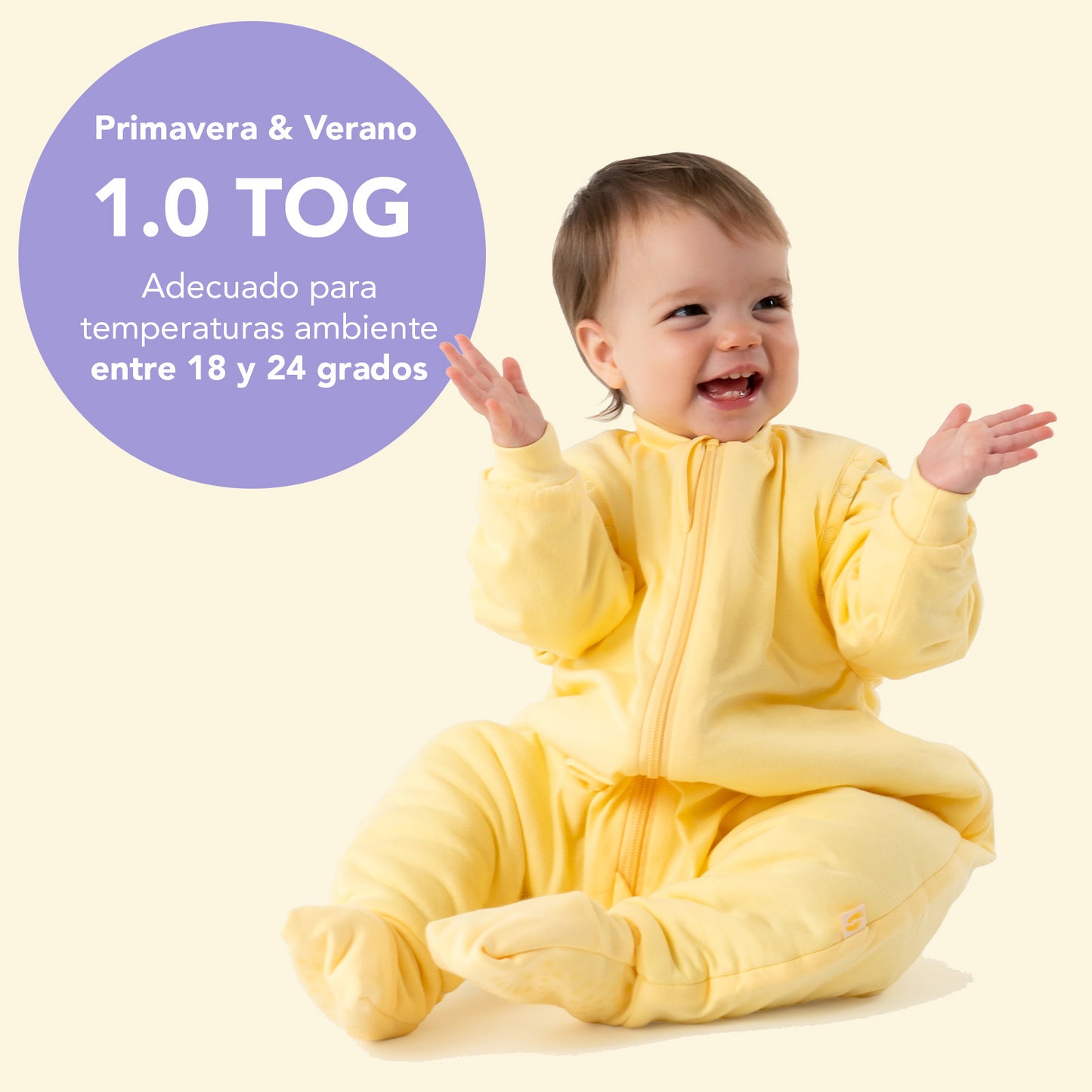 Saco de dormir con pies y suelas antideslizantes y mangas, 1.0 TOG