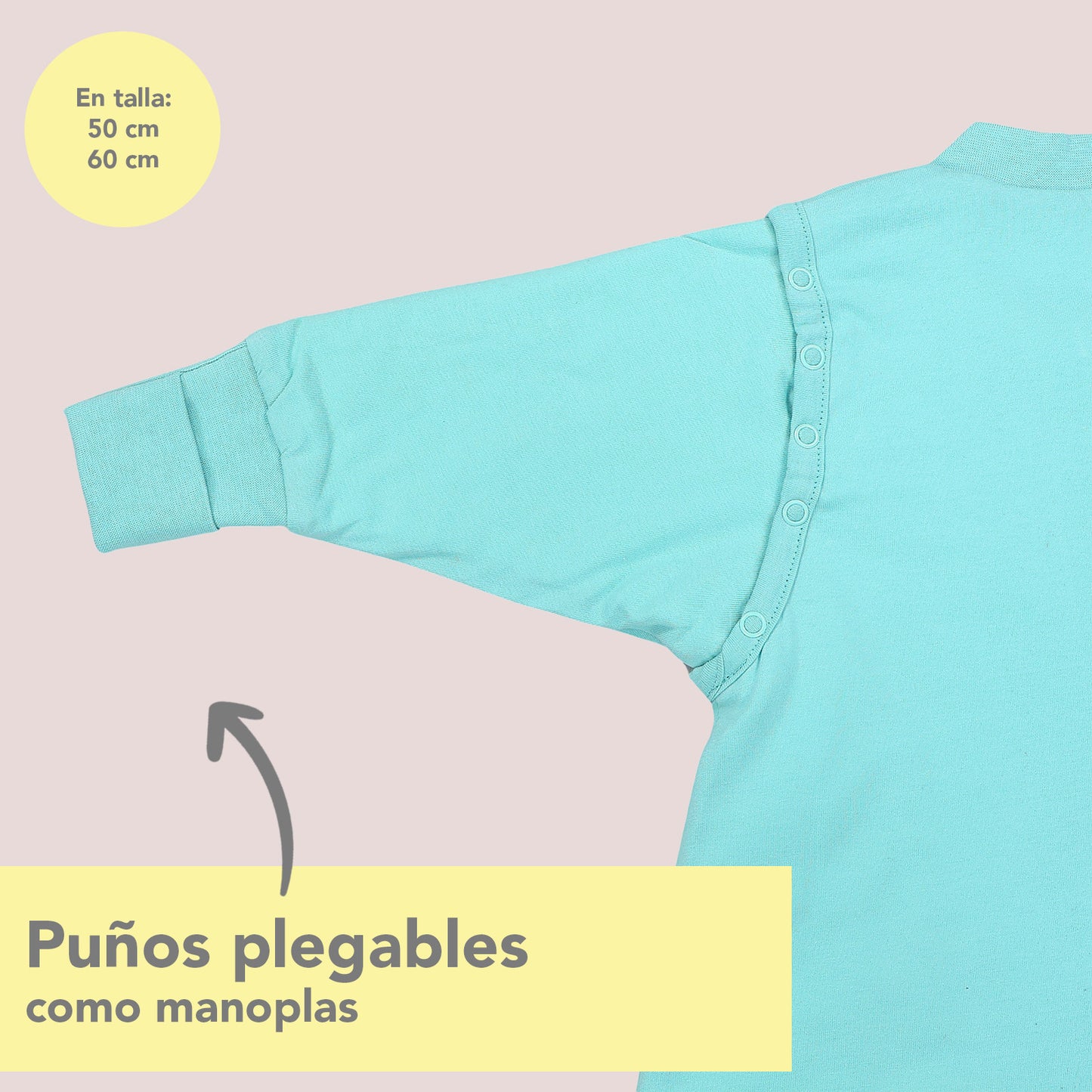 Saco de dormir con pies y suelas antideslizantes 2.5 TOG_Agua_puños_1202