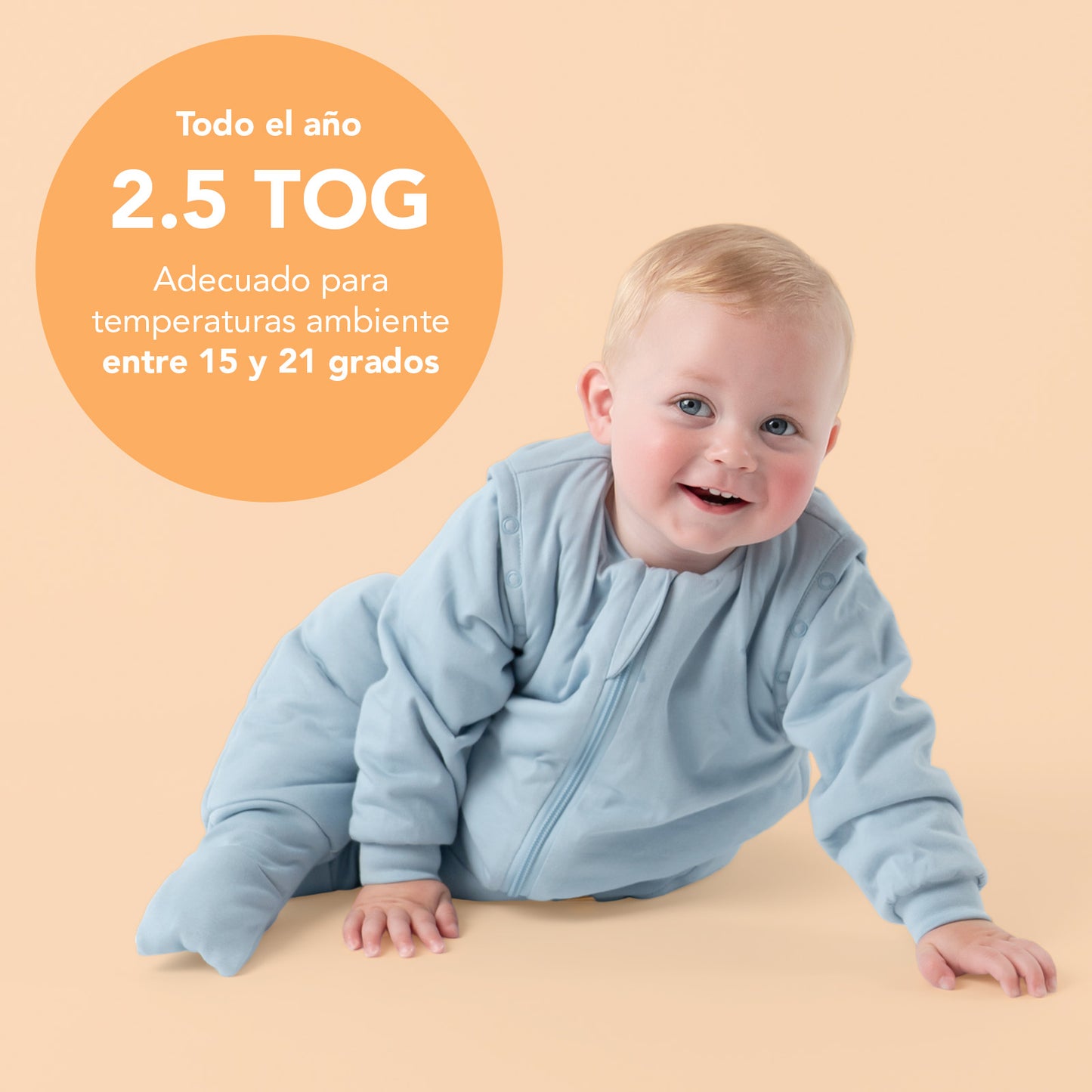 Saco de dormir con pies y suelas antideslizantes, 2.5 TOG