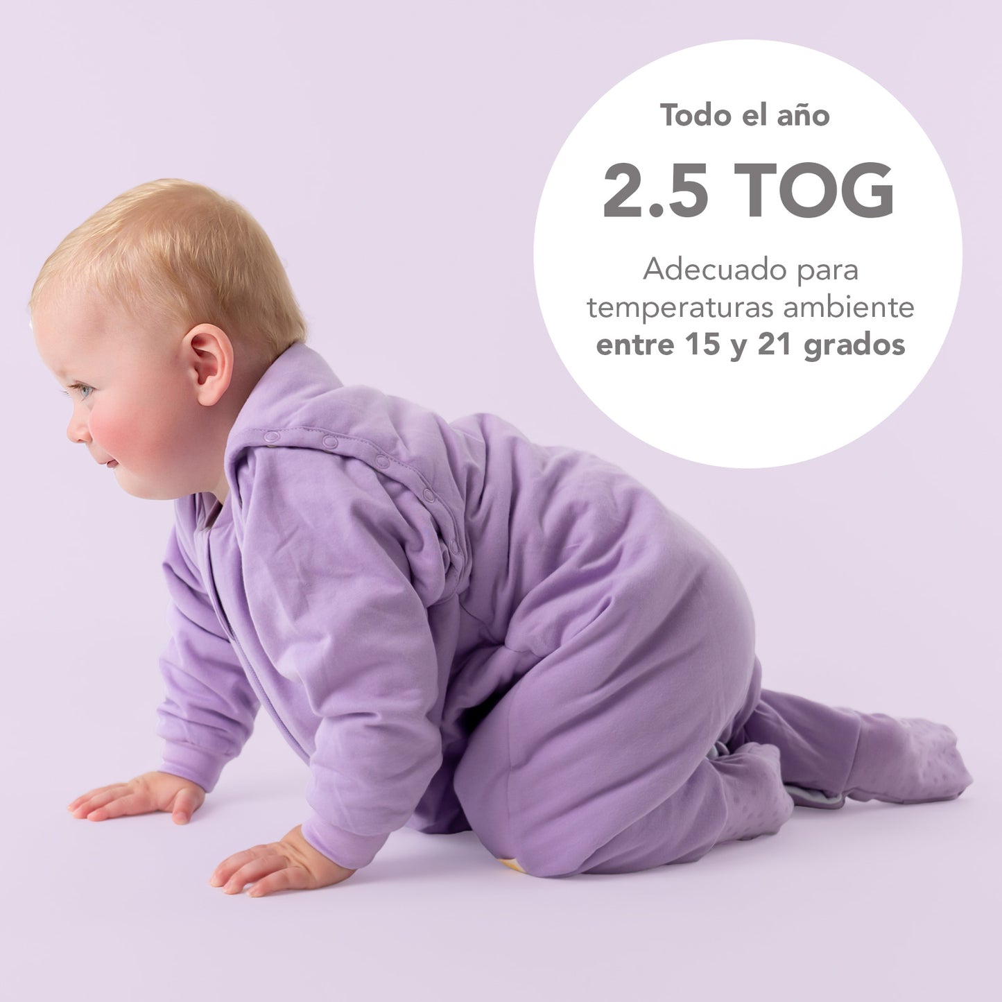 Saco de dormir con pies y suelas antideslizantes, 2.5 TOG