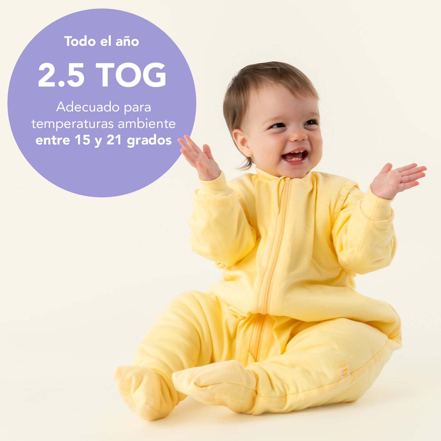 Saco de dormir con pies y suelas antideslizantes, 2.5 TOG