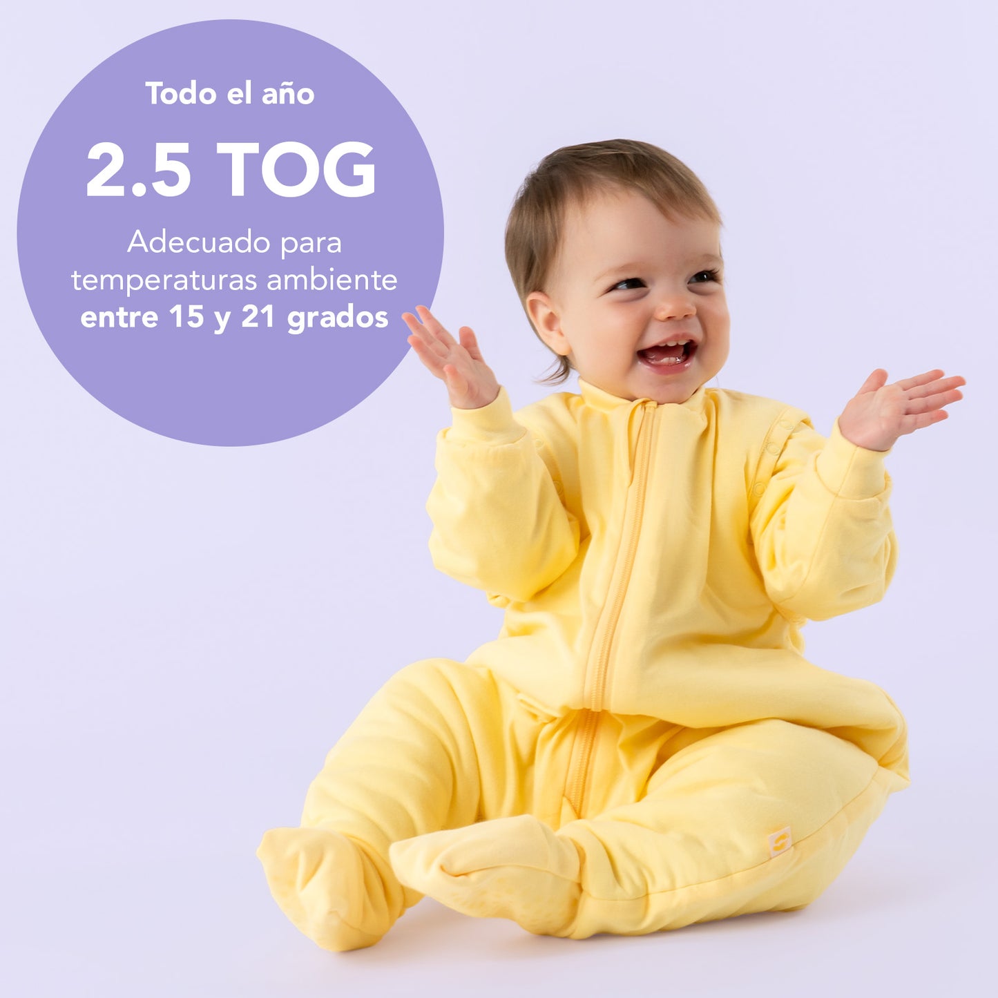 Saco de dormir con pies y suelas antideslizantes, 2.5 TOG