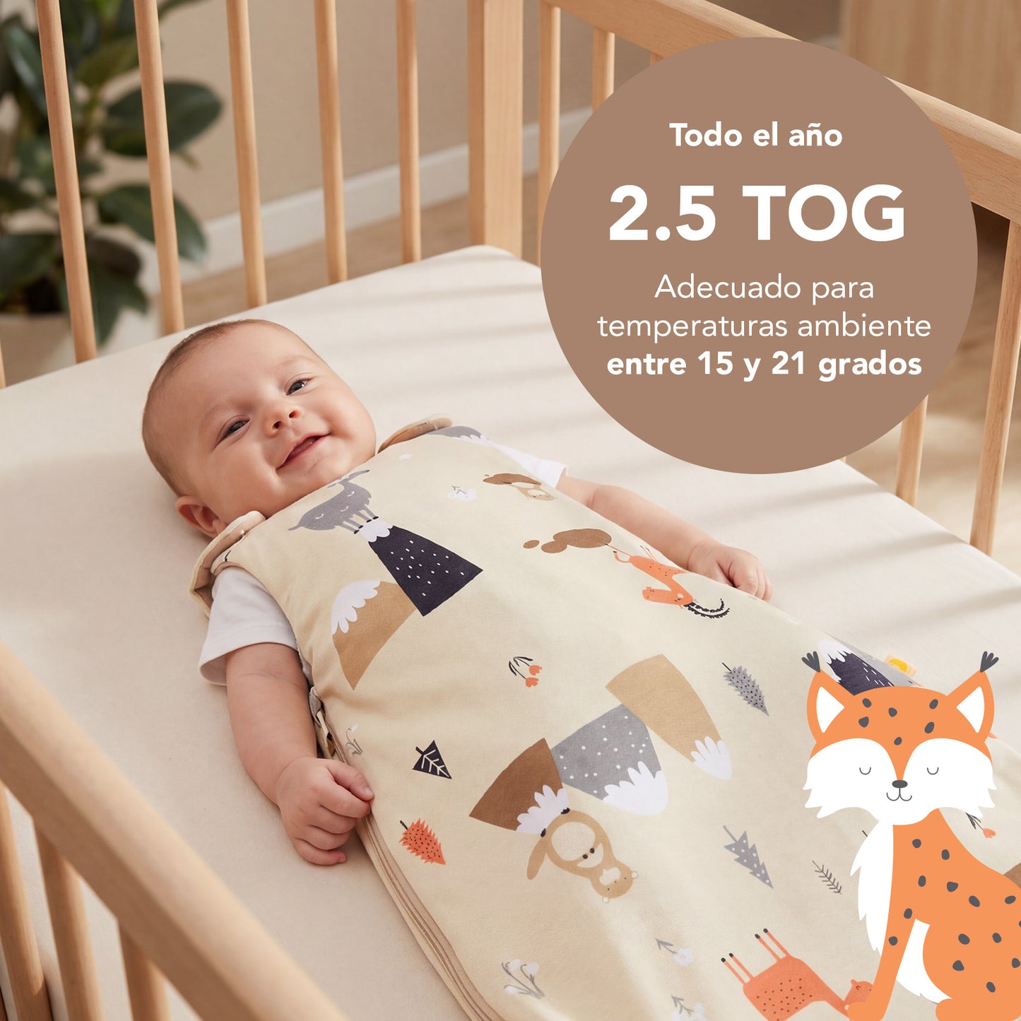 Saco de dormir para bebé 2.5 TOG_Animales de montaña_TOG_1205