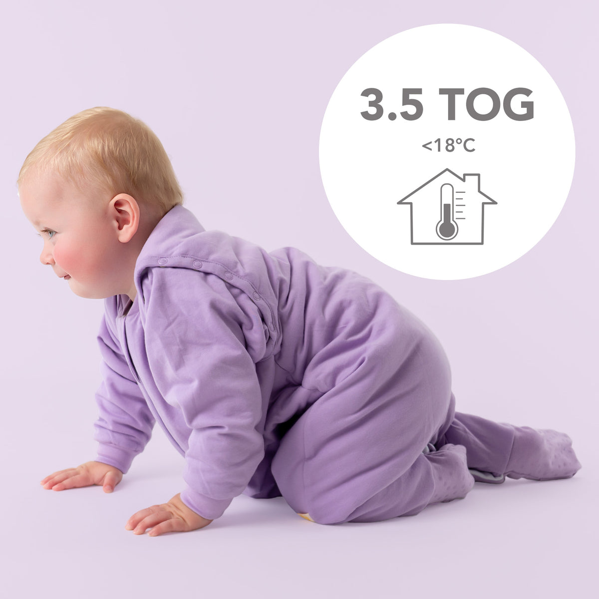 Saco de dormir con pies y suelas antideslizantes 3.5 TOG_Lila_TOG_1209