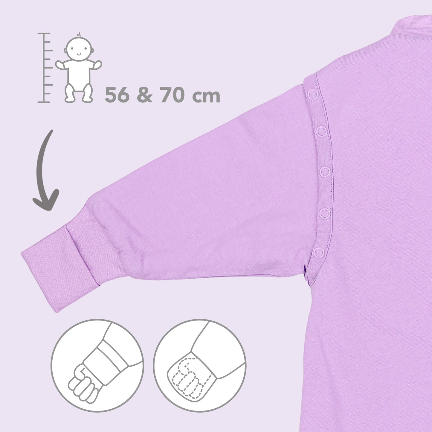 Saco de dormir para bebé 3.5 TOG_Lila_Delantero con sisa_1210