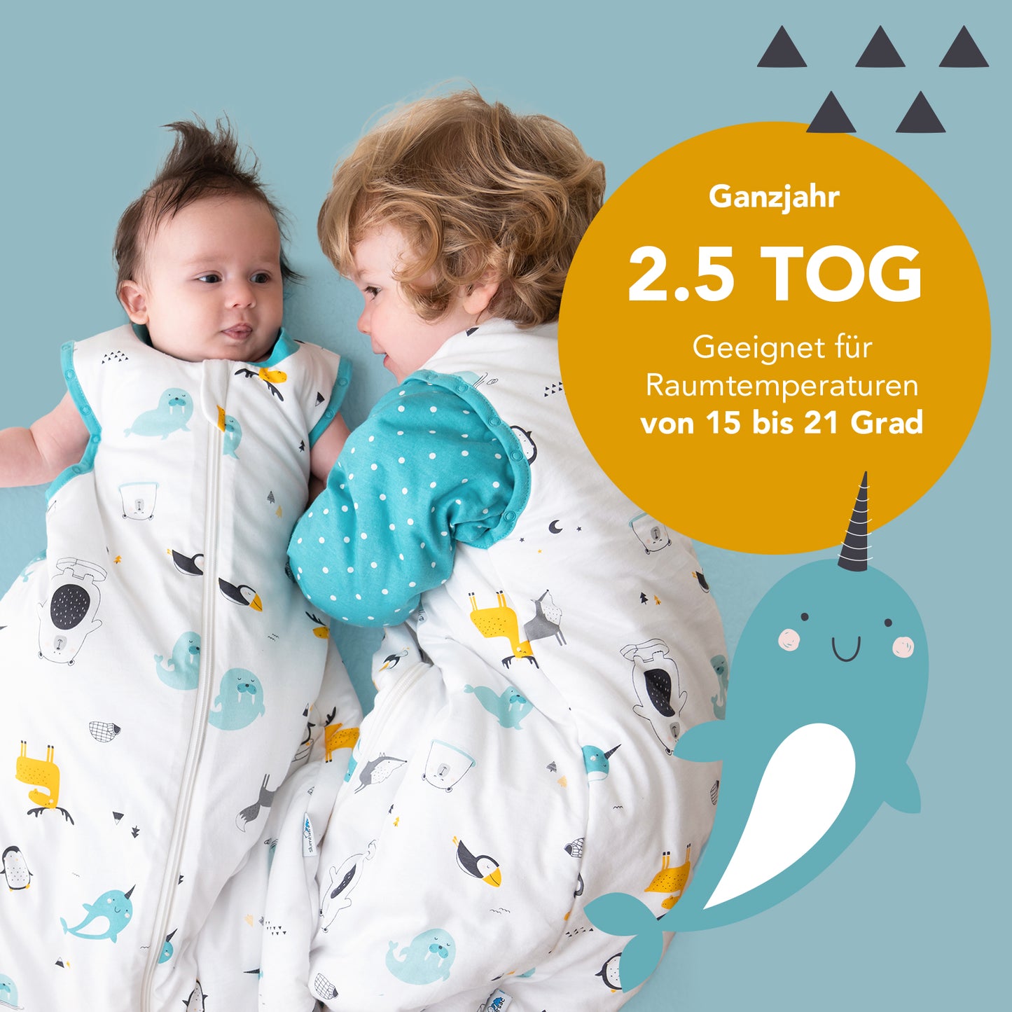 Saco de dormir para bebé de algódon orgánico, 2.5 TOG