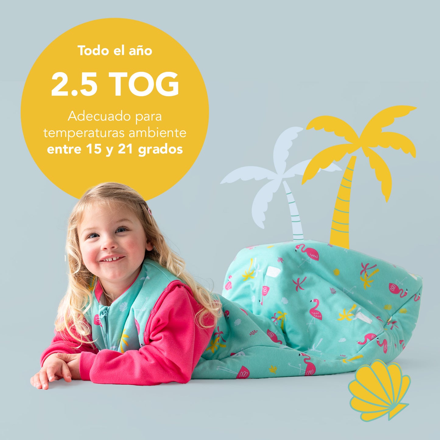 Saco de dormir para bebé de algódon orgánico, 2.5 TOG