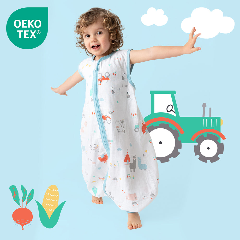 Saco de dormir con pies de muselina 0.5 TOG_Granja_OEKOTEX_412