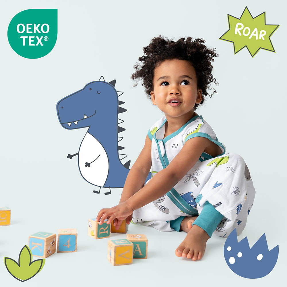 Saco de dormir con pies de muselina 0.5 TOG_Dino_OEKOTEX_412