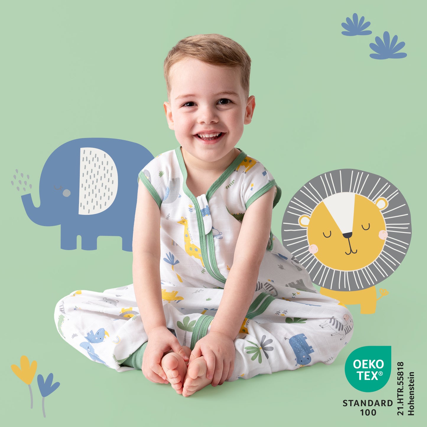 Saco de dormir con pies de muselina 0.5 TOG_Jungla_412_2