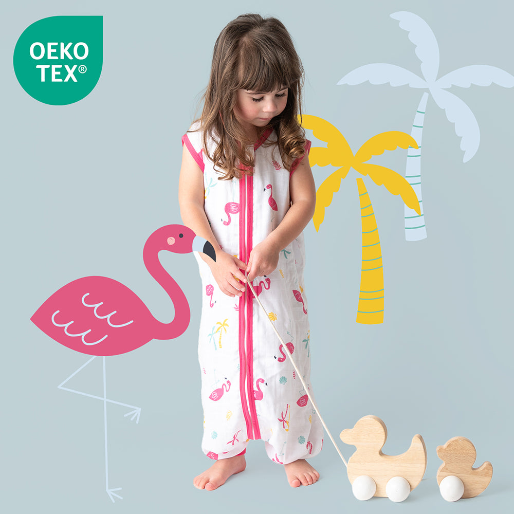 Saco de dormir con pies de muselina 0.5 TOG_Flamenco_OEKOTEX_412