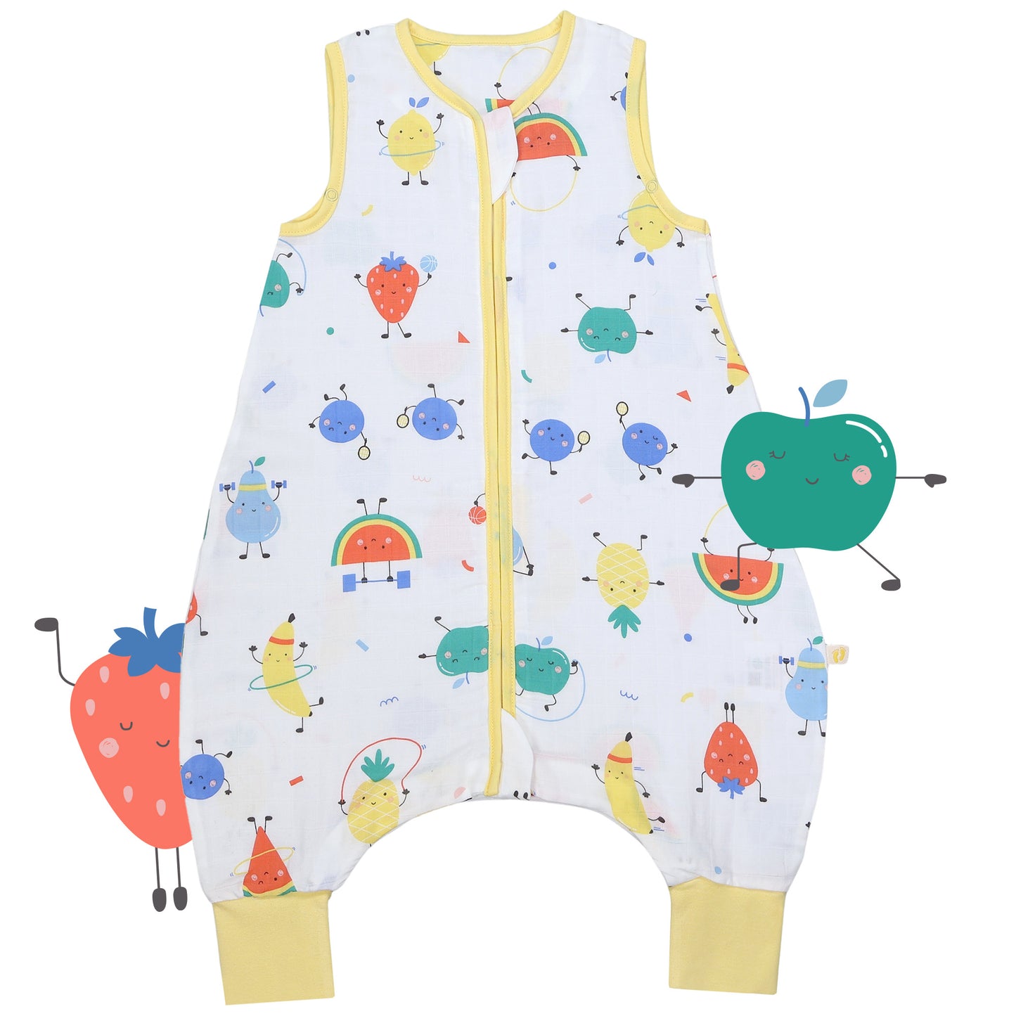 Saco de dormir con pies de muselina 0.5 TOG_Frutas en Forma_parte frontal_412