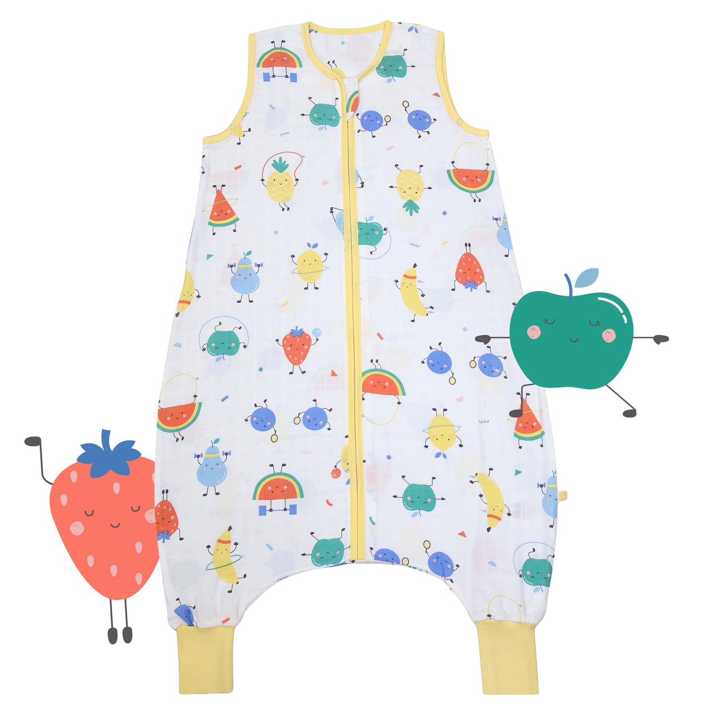 Saco de dormir con pies de muselina 0.5 TOG_Frutas en Forma_parte frontal_412