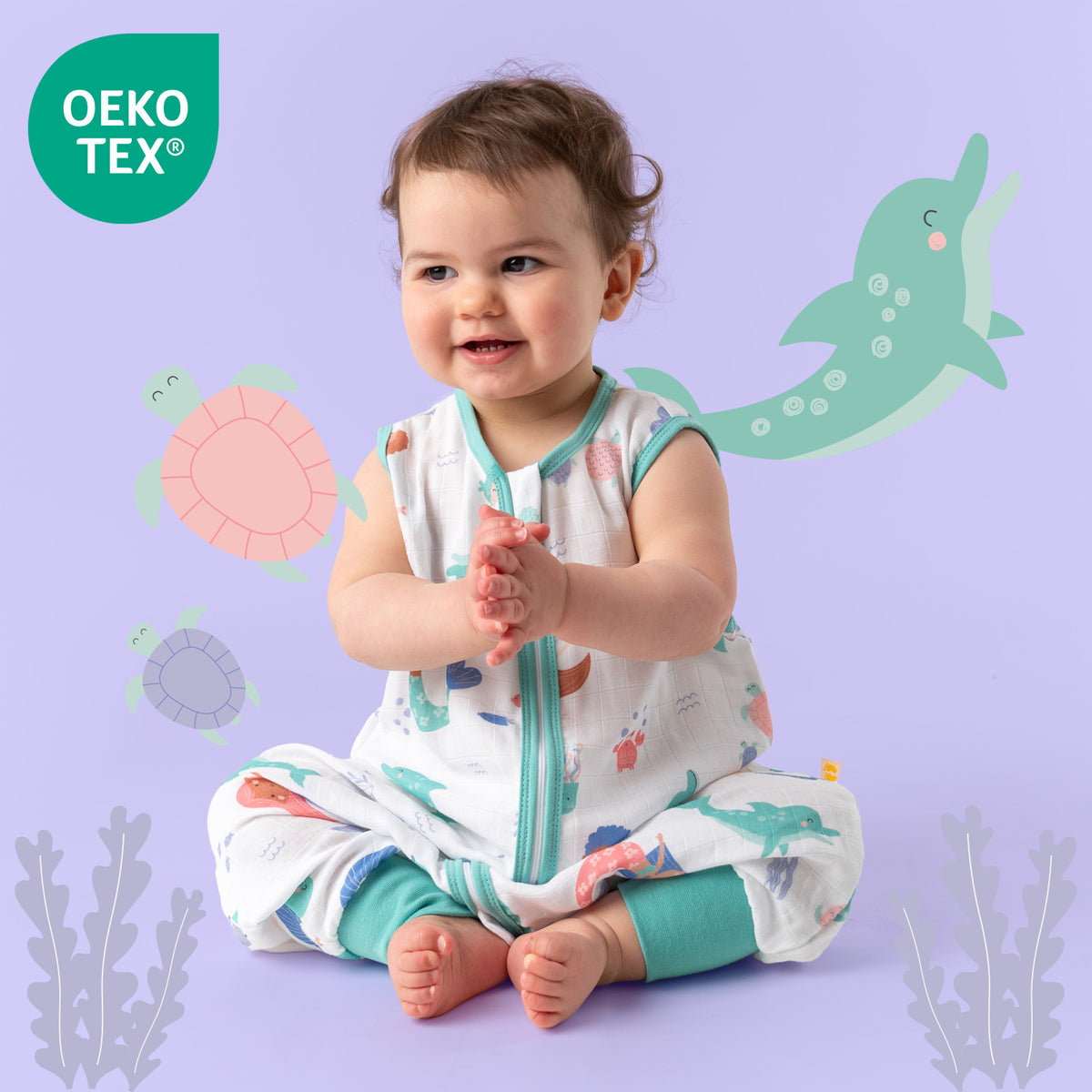 Saco de dormir con pies de muselina 0.5 TOG_Sirena_OEKOTEX_412