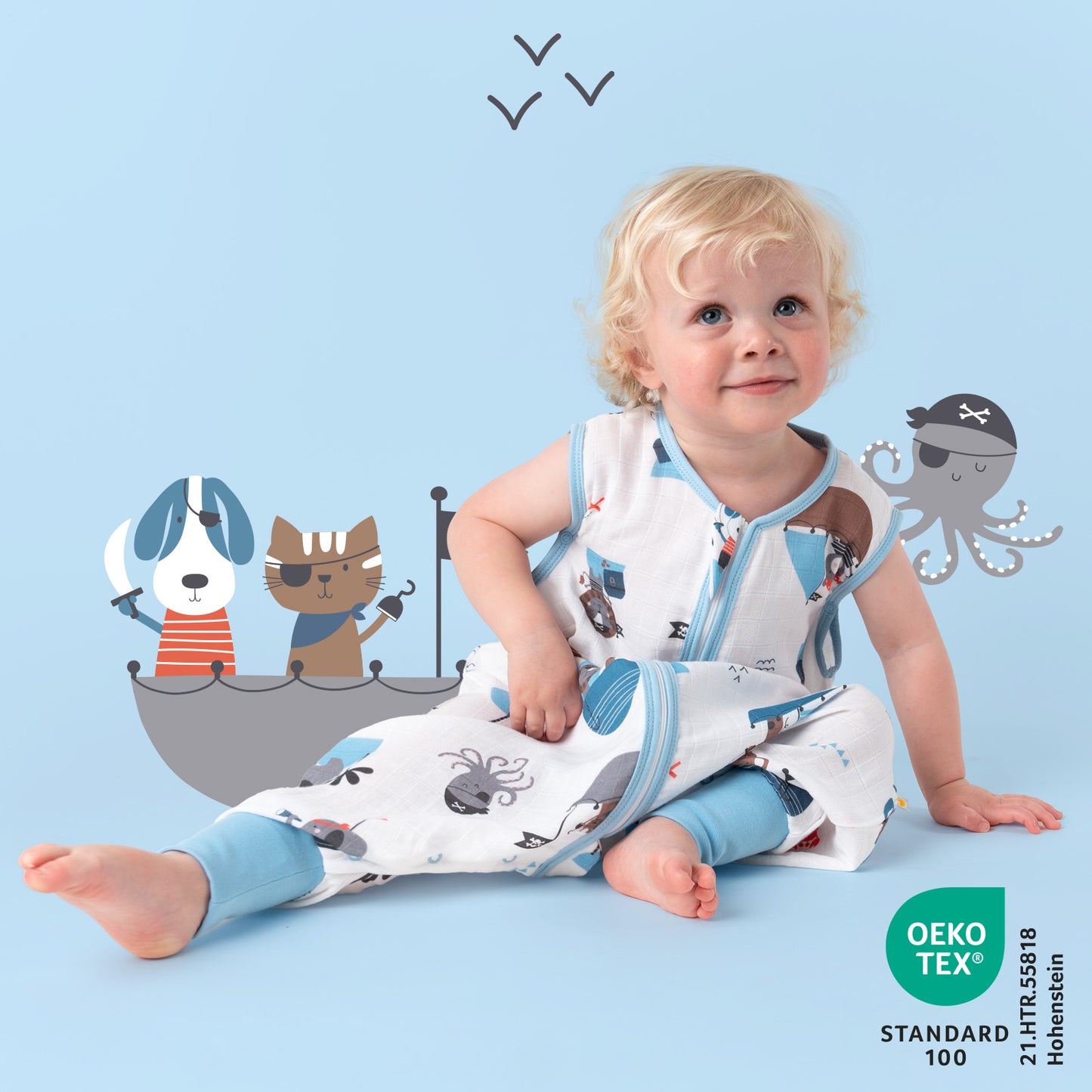 Saco de dormir con pies de muselina 0.5 TOG_Pirata_412_2