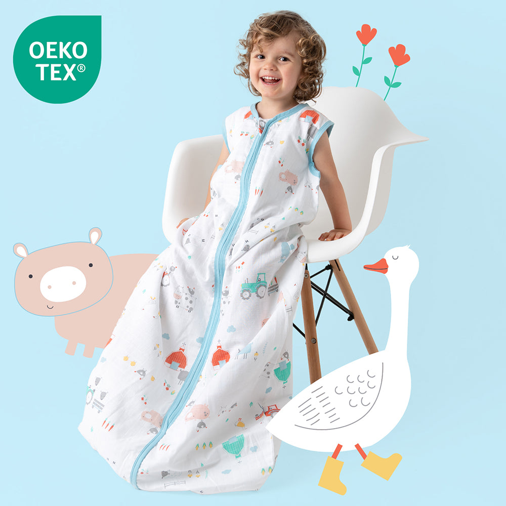 Saco de dormir para bebé de muselina 0.5 TOG_Granja_OEKOTEX_415