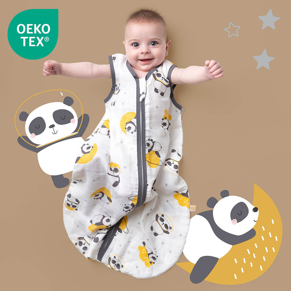Saco de dormir para bebé de muselina 0.5 TOG_Panda_OEKOTEX_415
