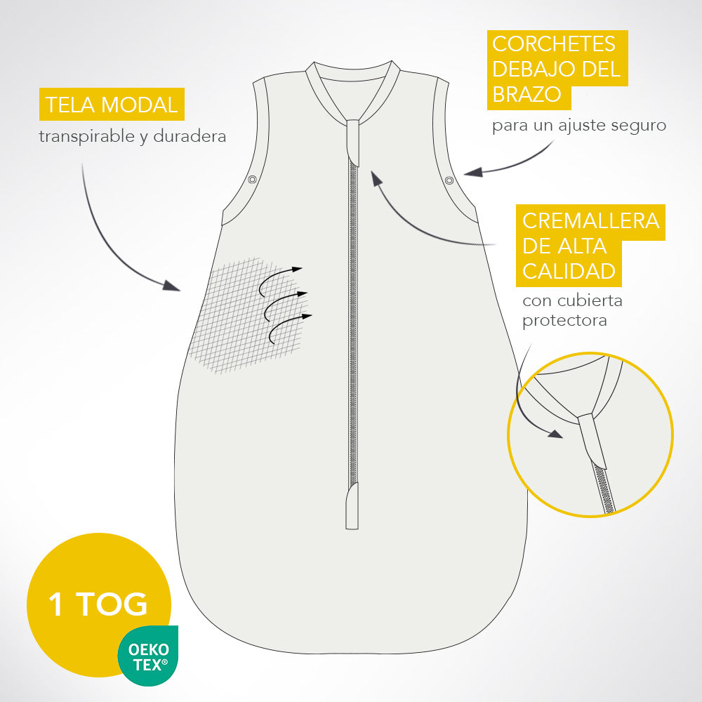 Saco de dormir para bebé, 1.0 TOG