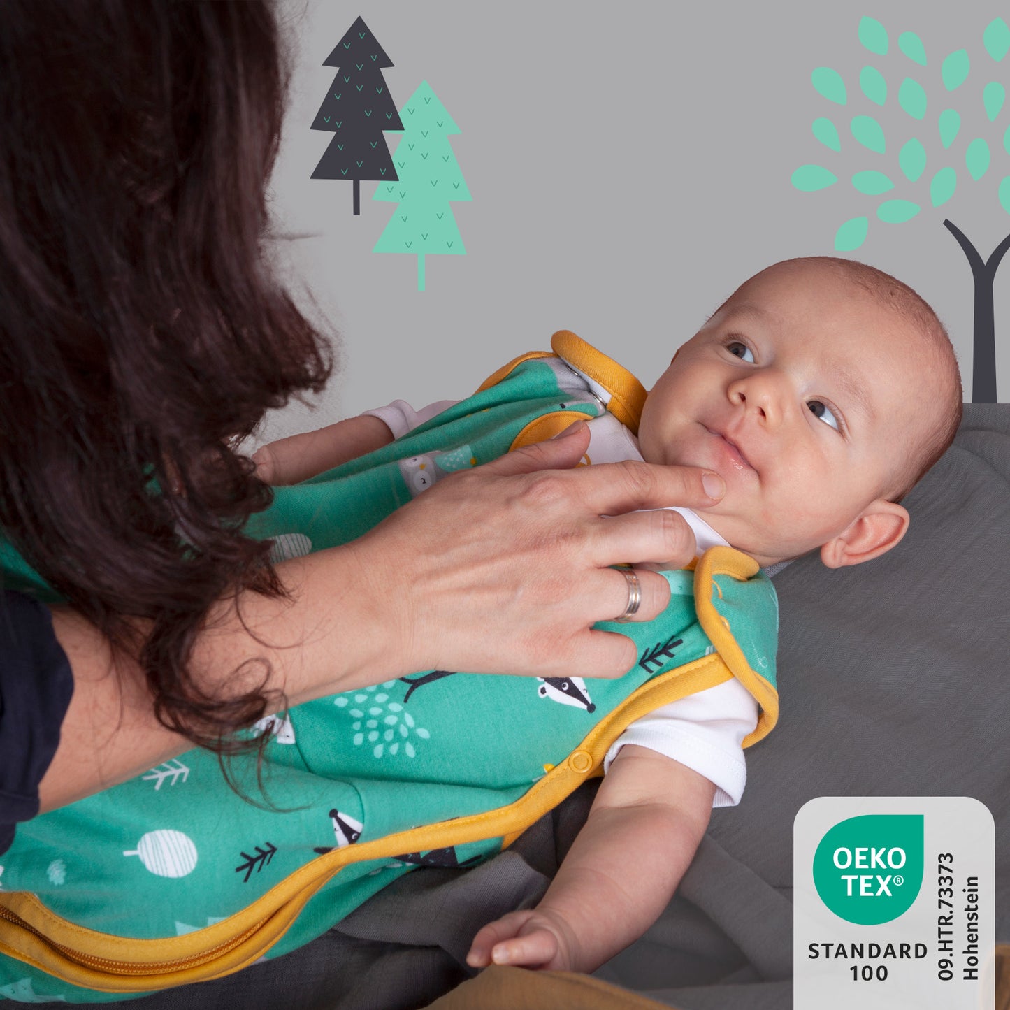 Saco de dormir para bebé de algódon orgánico 1.0 TOG_Animales del bosque_421_2