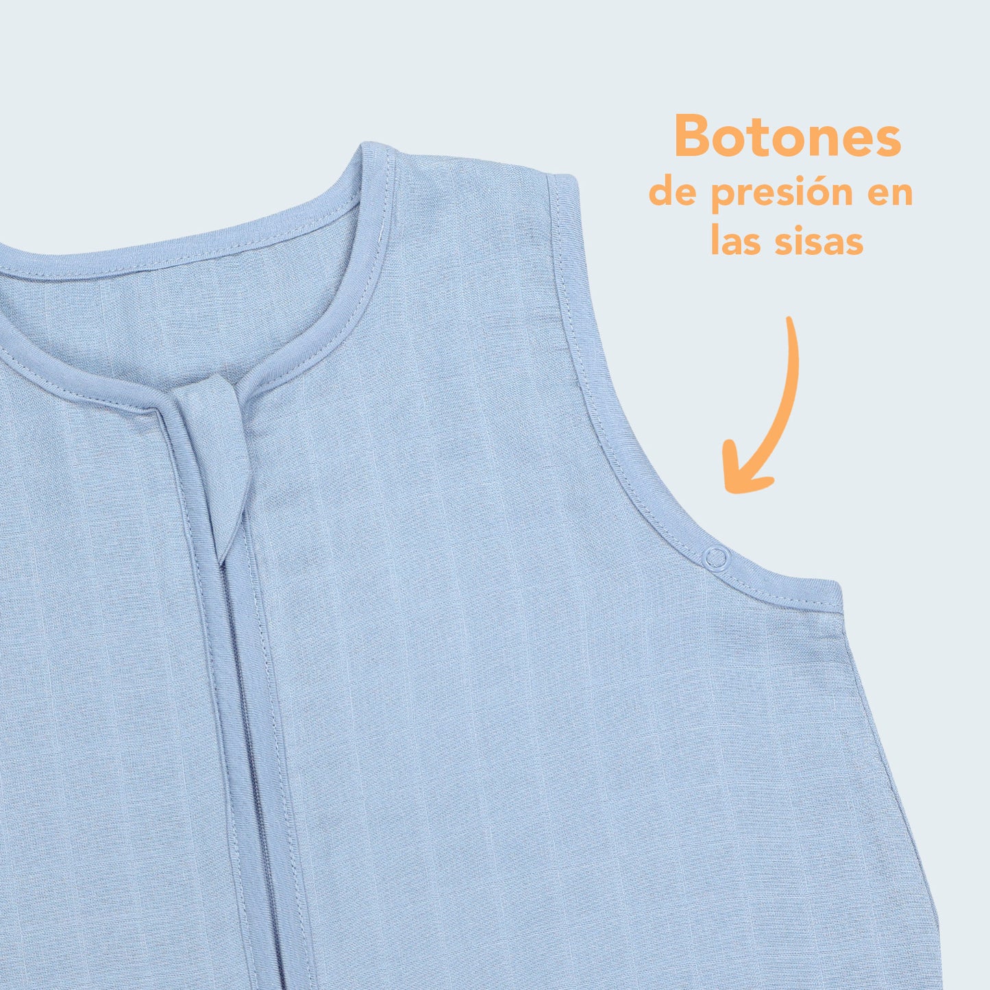 Saco de dormir con pies de muselina 0.5 Tog_Azul Hielo_4_422