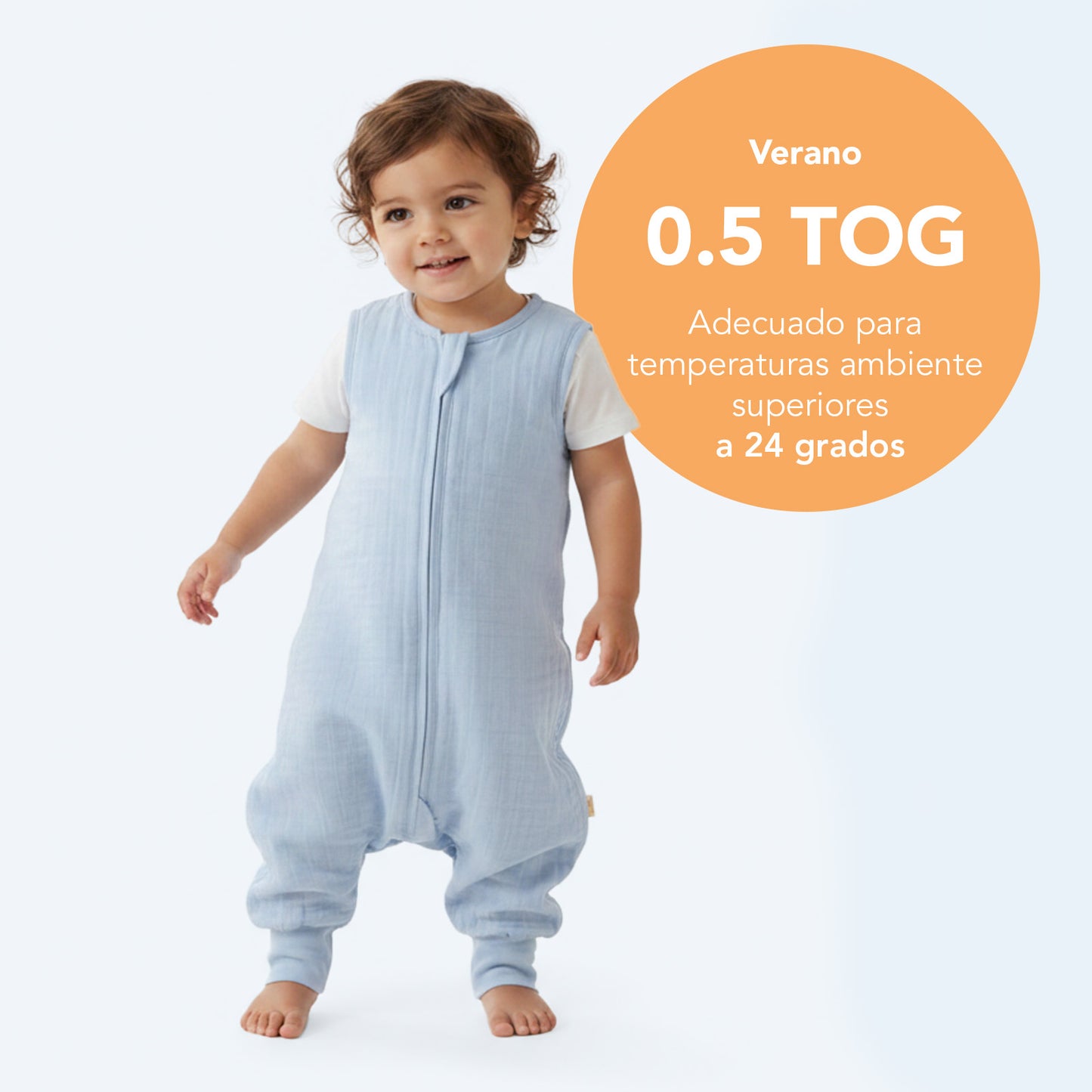 Saco de dormir con pies de muselina 0.5 Tog_Azul Hielo_5_422